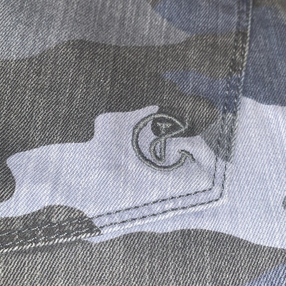 CJ Cookie Johnson Peace Skinny Blue Gray Camo Navy Jeans Cotton Blend - Picture 3 of 8